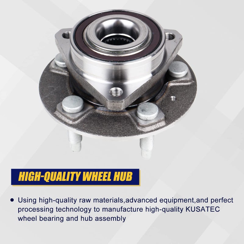 KUSATEC 513288 Front/Rear Wheel Hub & Bearing Assembly Compatible with for Buick Allure/LaCrosse/Regal  for Chevy Impala/Equinox/Malibu  GMC Terrain  Saab 9-5  5 Lug w/ABS - Image 3